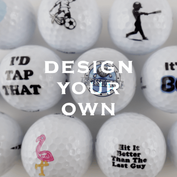 Custom logo golf balls featuring Aggression Golf branding #GolfBalls #GolfLife #CustomGolf #BrandedSports #DisturbedLogo