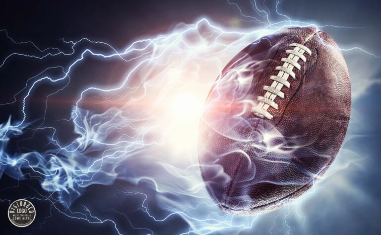 football with lightening