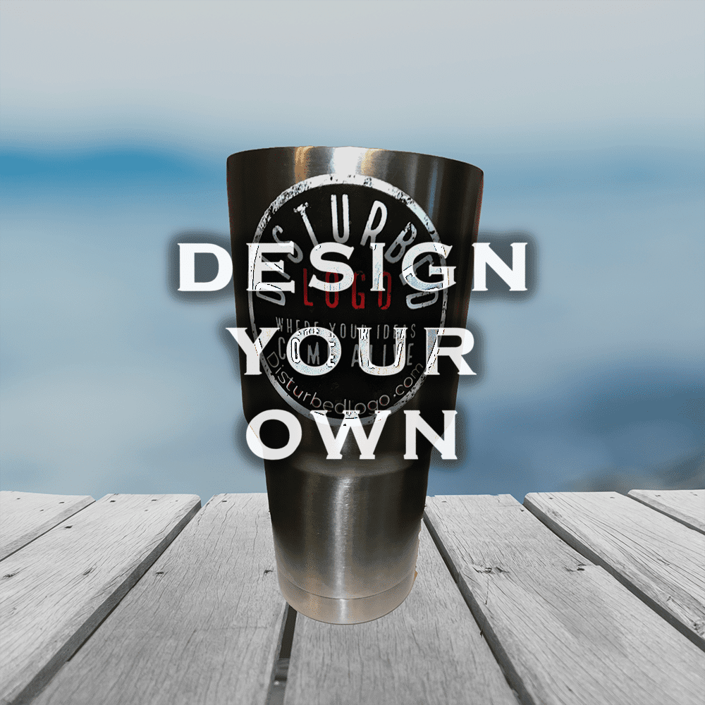 Custom travel tumblers featuring branded designs by Disturbed Logo #TravelTumblers #OnTheGoBranding #BrandedEssentials #TravelInStyle #DisturbedLogo
