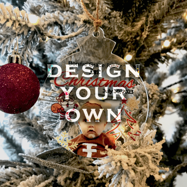 Custom Clear Acrylic Christmas ornaments featuring branded designs by Disturbed Logo #CustomOrnaments #HolidayPromotions #FestiveBranding #CorporateGiftIdeas #DisturbedLogo