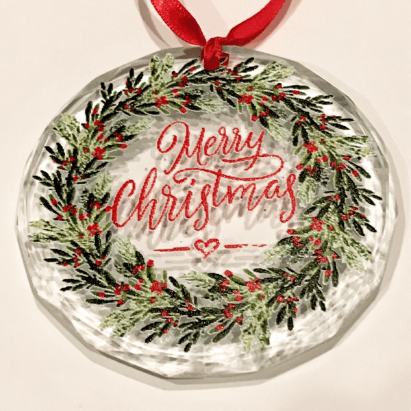 Custom Crystal Christmas ornaments featuring branded designs by Disturbed Logo #CustomOrnaments #HolidayPromotions #FestiveBranding #CorporateGiftIdeas #DisturbedLogo