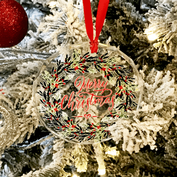 Custom Crystal Christmas ornaments featuring branded designs by Disturbed Logo #CustomOrnaments #HolidayPromotions #FestiveBranding #CorporateGiftIdeas #DisturbedLogo