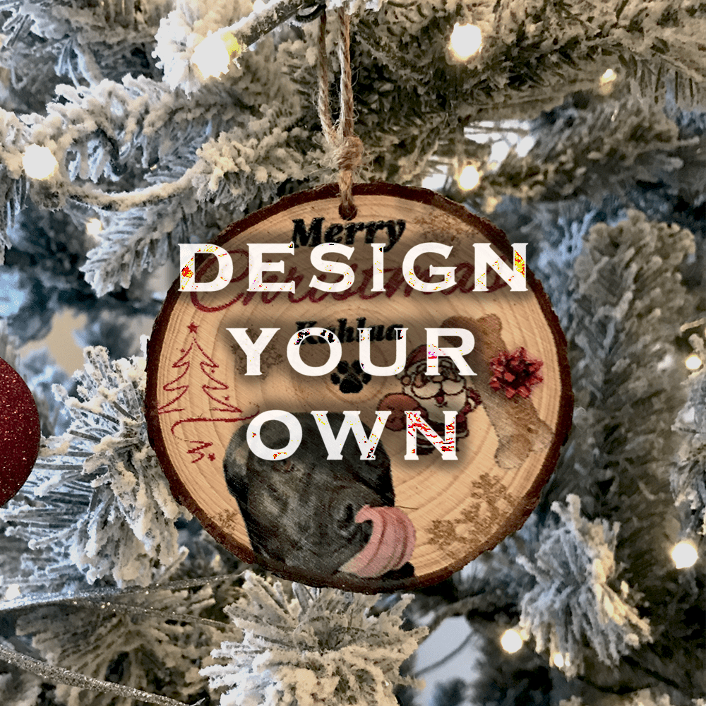 Custom Thick Christmas Wood ornaments featuring branded designs by Disturbed Logo #CustomOrnaments #HolidayPromotions #FestiveBranding #CorporateGiftIdeas #DisturbedLogo